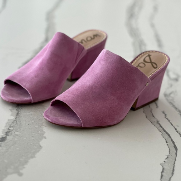 Sam Edelman Suede Heels-  Soft lilac Sz 7.5 - Picture 4 of 8